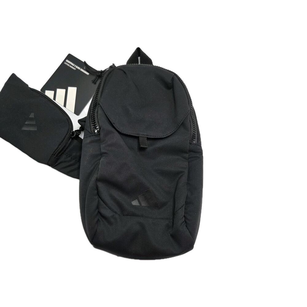Adidas Essentials 3 JJ7419 Sling Bag Unisex Black Phone Pocket Crossbody Strap